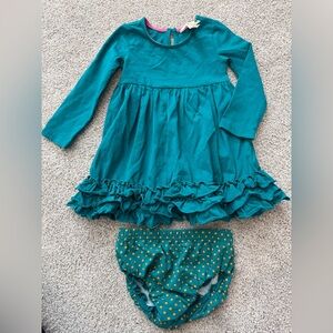 Baby Matilda Jane Teal Dress + Bloomers- Size 18/24m